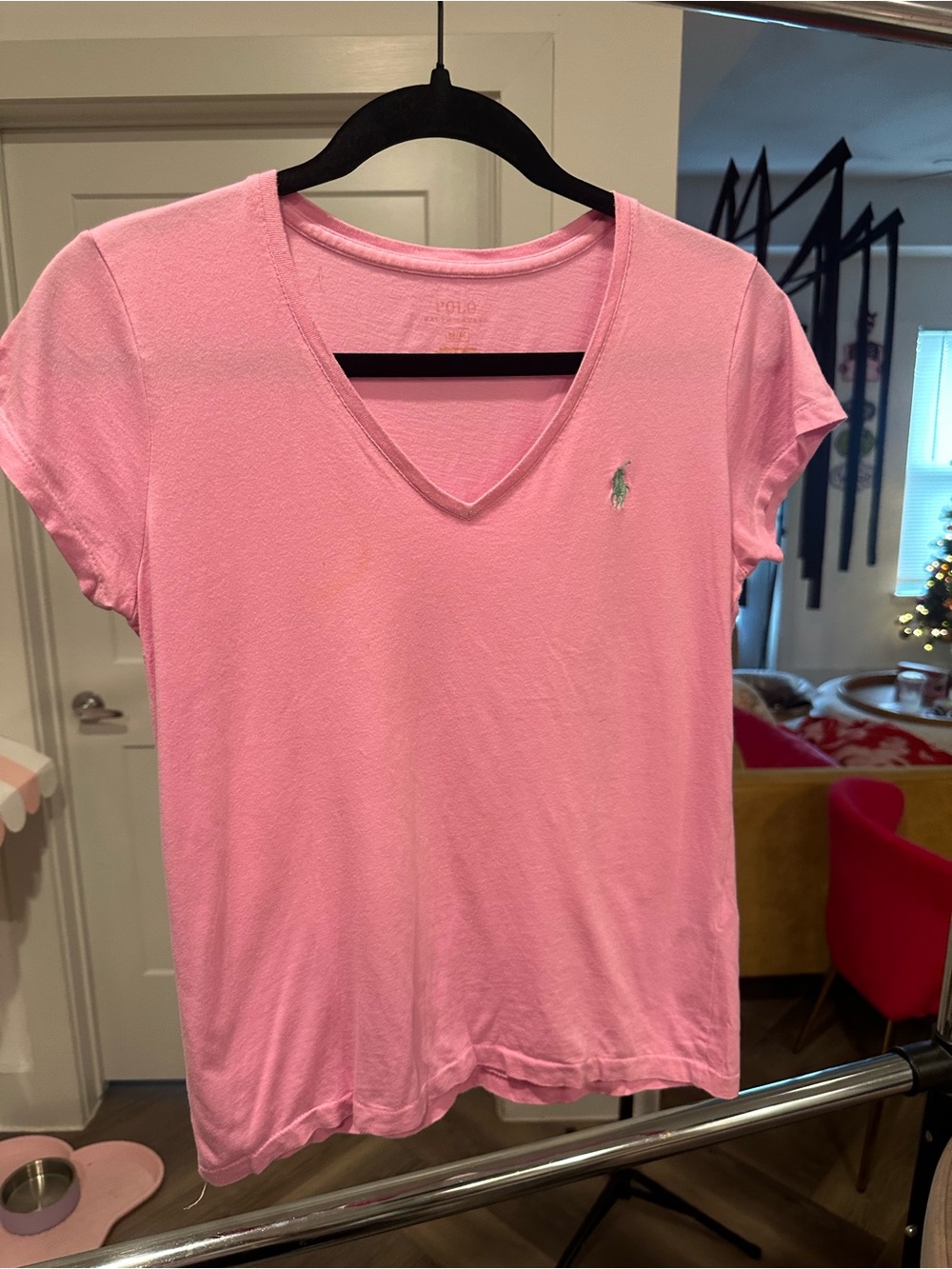 Polo by Ralph Lauren Pink V-Neck Short Sleeve Tee